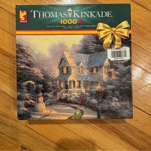 Thomas Kinkade Winter Wonderland Puzzle - Gold, White, Gray